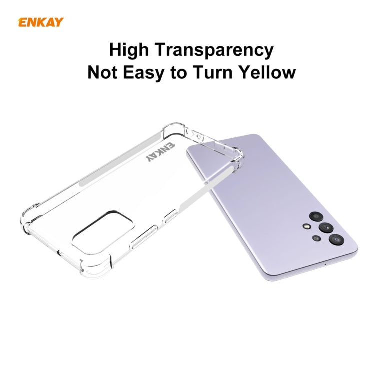 For Samsung Galaxy A32 4G Hat-Prince ENKAY Clear TPU Shockproof Case Soft Anti-slip Cover - Motorola Cases by ENKAY | Online Shopping UK | buy2fix
