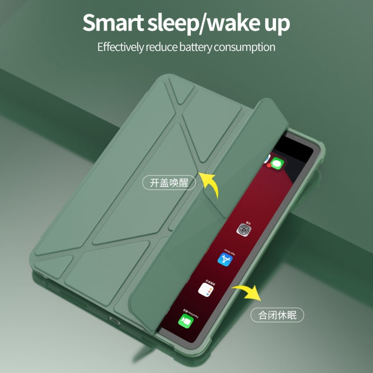 For iPad Air 11 2024 / Air 2022 10.9 Multi-folding Matte Surface Leather Tablet Case with Pen Slot(Gold) by buy2fix