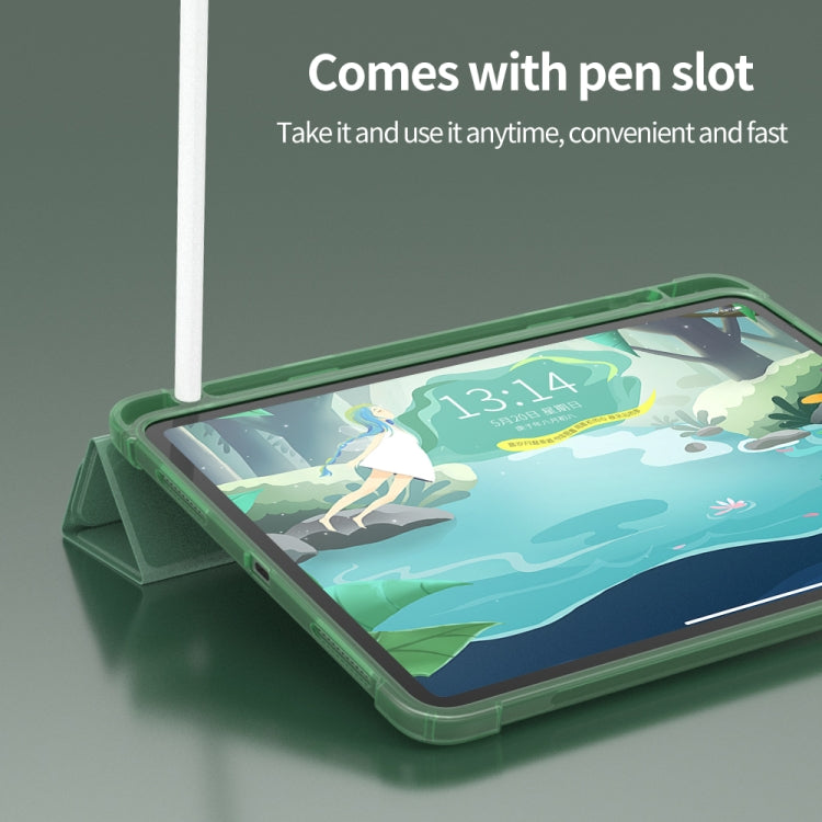 For iPad Air 11 2024 / Air 2022 10.9 Multi-folding Matte Surface Leather Tablet Case with Pen Slot(Gold) by buy2fix