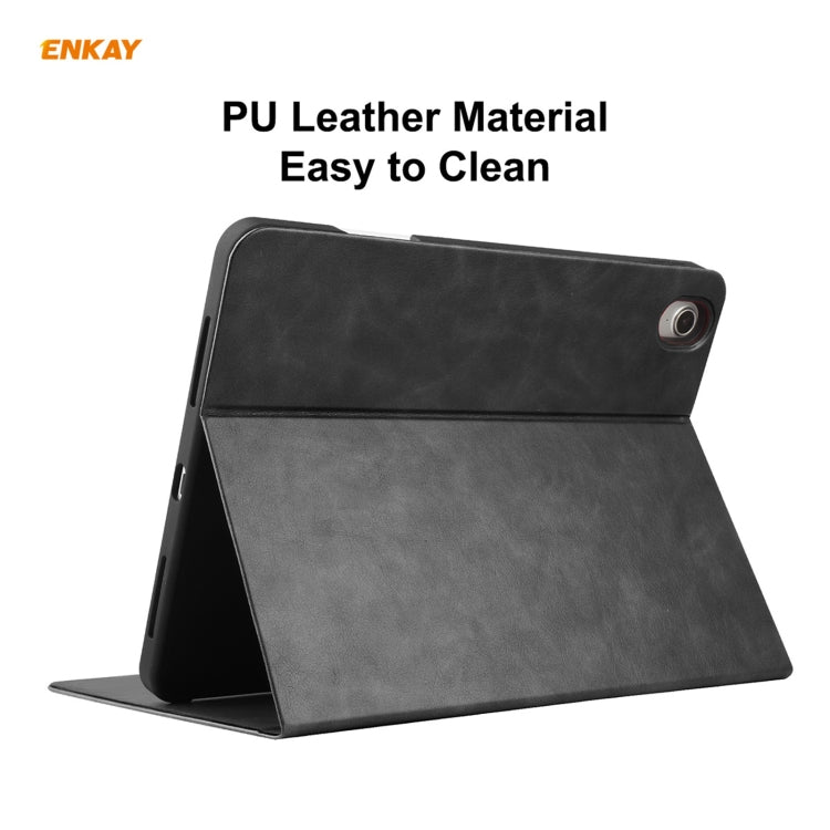 ENKAY ENK-8024 Cow Texture PU Leather + TPU Smart Case with Pen Slot foriPad Air 2022 / 2020 10.9 / iPad Pro 11 (2018)(Black) - iPad Air (2022) / (2020) 10.9 Cases by ENKAY | Online Shopping UK | buy2fix