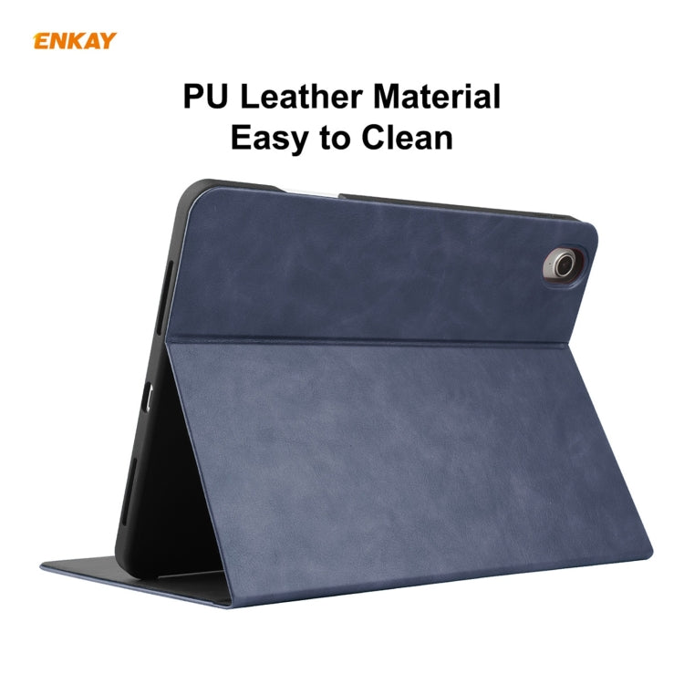 ENKAY ENK-8024 Cow Texture PU Leather + TPU Smart Case with Pen Slot foriPad Air 2022 / 2020 10.9 / iPad Pro 11 (2018)(Dark Blue) - iPad Air (2022) / (2020) 10.9 Cases by ENKAY | Online Shopping UK | buy2fix
