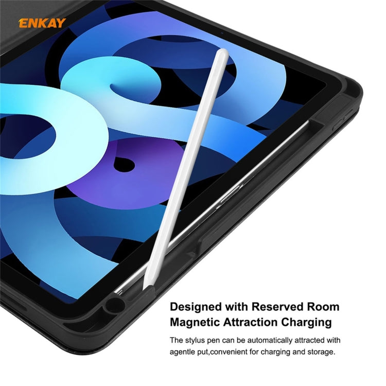 ENKAY ENK-8024 Cow Texture PU Leather + TPU Smart Case with Pen Slot foriPad Air 2022 / 2020 10.9 / iPad Pro 11 (2018)(Dark Blue) - iPad Air (2022) / (2020) 10.9 Cases by ENKAY | Online Shopping UK | buy2fix