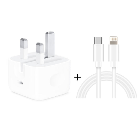 A2344 20W PD 3.0 Type-C / USB-C Folding Travel Charger + USB-C / Type-C to 8 Pin Fast Charging Data Cable Set, UK Plug, Length: 1m - USB Charger by buy2fix | Online Shopping UK | buy2fix