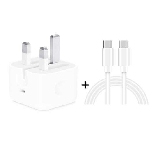 A2344 20W PD 3.0 Type-C / USB-C Folding Travel Charger + USB-C / Type-C to Type-C Fast Charging Data Cable Set, UK Plug, Length: 1m - USB Charger by buy2fix | Online Shopping UK | buy2fix
