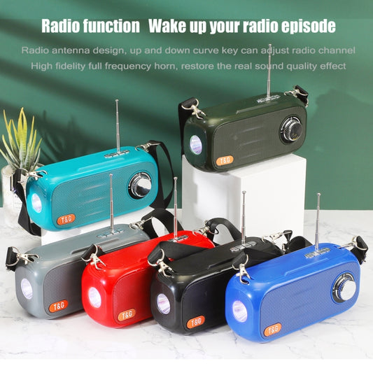 T&G TG613 TWS Solar Portable Bluetooth Speakers with LED Flashlight, Support TF Card / FM / AUX / U Disk(Gray) - Desktop Speaker by T&G | Online Shopping UK | buy2fix