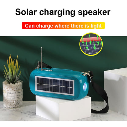 T&G TG613 TWS Solar Portable Bluetooth Speakers with LED Flashlight, Support TF Card / FM / AUX / U Disk(Gray) - Desktop Speaker by T&G | Online Shopping UK | buy2fix