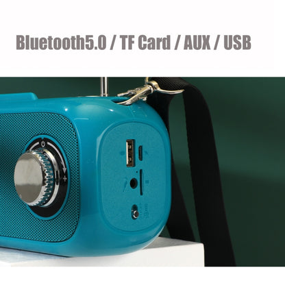 T&G TG613 TWS Solar Portable Bluetooth Speakers with LED Flashlight, Support TF Card / FM / AUX / U Disk(Green) - Desktop Speaker by T&G | Online Shopping UK | buy2fix