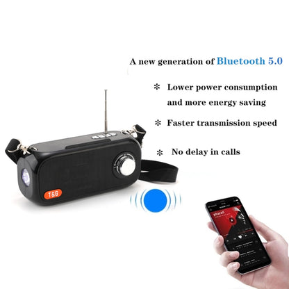 T&G TG613 TWS Solar Portable Bluetooth Speakers with LED Flashlight, Support TF Card / FM / AUX / U Disk(Red) - Desktop Speaker by T&G | Online Shopping UK | buy2fix