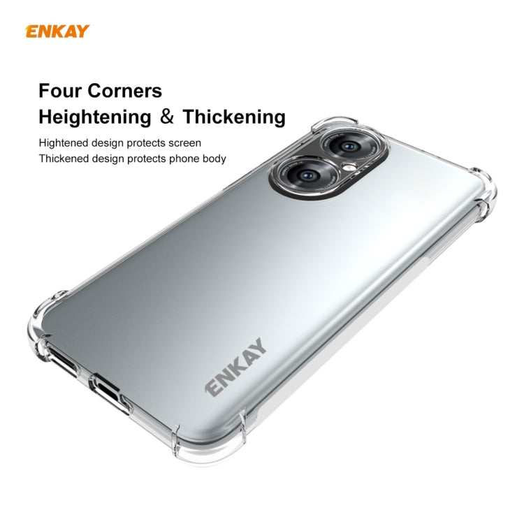 For Huawei P50 Hat-Prince ENKAY Clear TPU Shockproof Case Soft Anti-slip Cover + 0.26mm 9H 2.5D Full Glue Full Coverage Tempered Glass Protector Film - Huawei Cases by ENKAY | Online Shopping UK | buy2fix