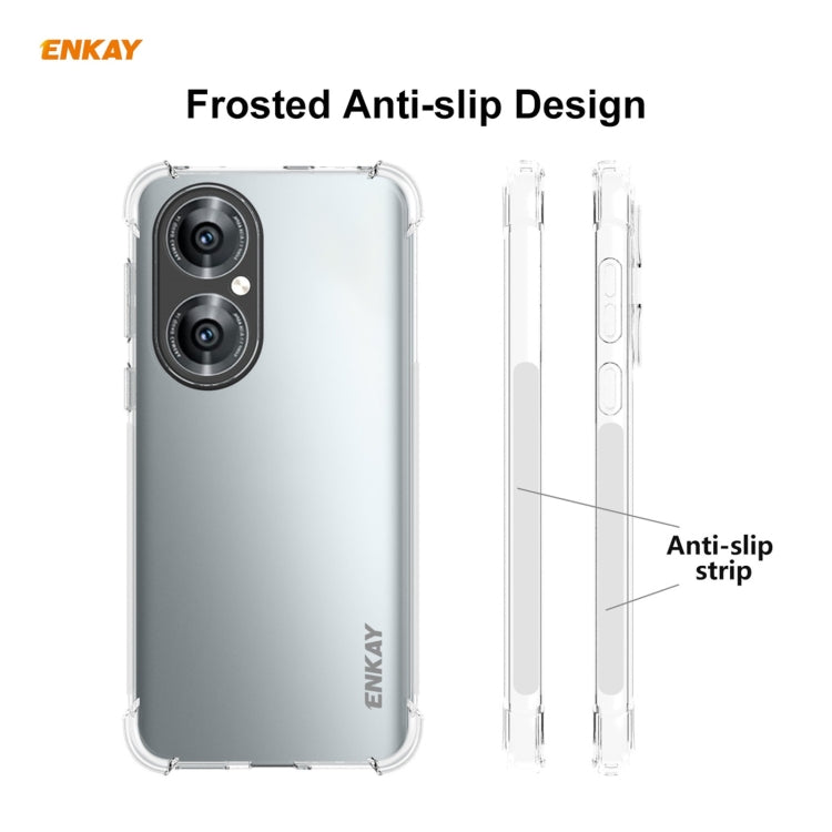 For Huawei P50 Hat-Prince ENKAY Clear TPU Shockproof Case Soft Anti-slip Cover + 0.26mm 9H 2.5D Full Glue Full Coverage Tempered Glass Protector Film - Huawei Cases by ENKAY | Online Shopping UK | buy2fix