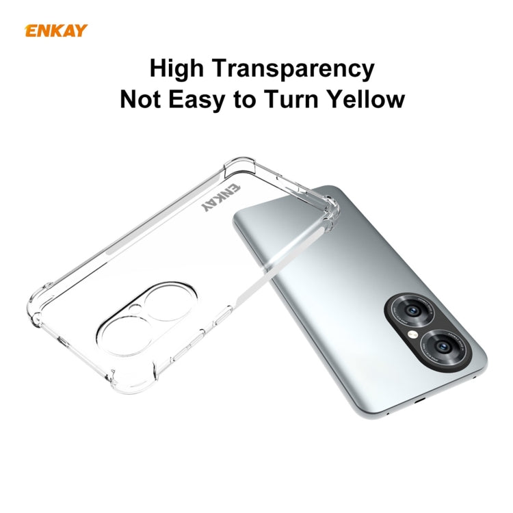 For Huawei P50 Hat-Prince ENKAY Clear TPU Shockproof Case Soft Anti-slip Cover + 0.26mm 9H 2.5D Full Glue Full Coverage Tempered Glass Protector Film - Huawei Cases by ENKAY | Online Shopping UK | buy2fix