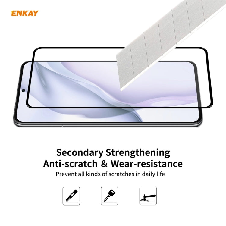 For Huawei P50 Hat-Prince ENKAY Clear TPU Shockproof Case Soft Anti-slip Cover + 0.26mm 9H 2.5D Full Glue Full Coverage Tempered Glass Protector Film - Huawei Cases by ENKAY | Online Shopping UK | buy2fix