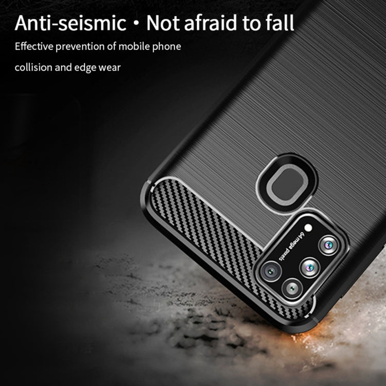 For Samsung Galaxy M31/ F41/ M21s/ M31 Prime MOFI Gentleness Series Brushed Texture Carbon Fiber Soft TPU Case(Grey) - Galaxy Phone Cases by MOFI | Online Shopping UK | buy2fix