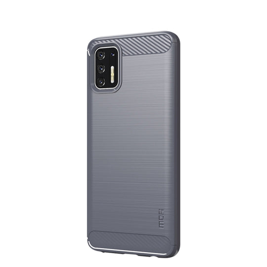 For Motorola Moto G Stylus 2021 MOFI Gentleness Series Brushed Texture Carbon Fiber Soft TPU Case(Gray)