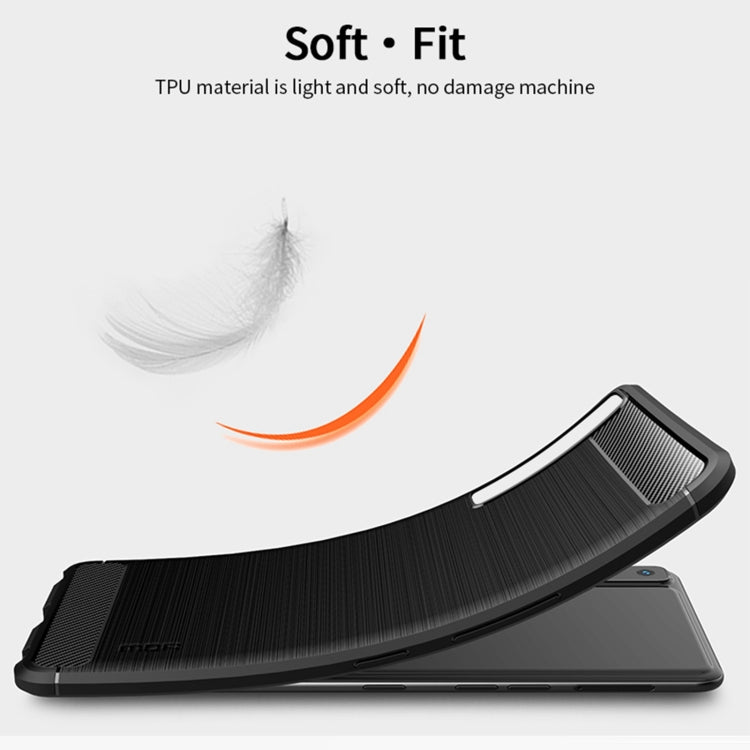 For LG Stylo 7 4G MOFI Gentleness Series Brushed Texture Carbon Fiber Soft TPU Case(Blue) - LG Cases by MOFI | Online Shopping UK | buy2fix