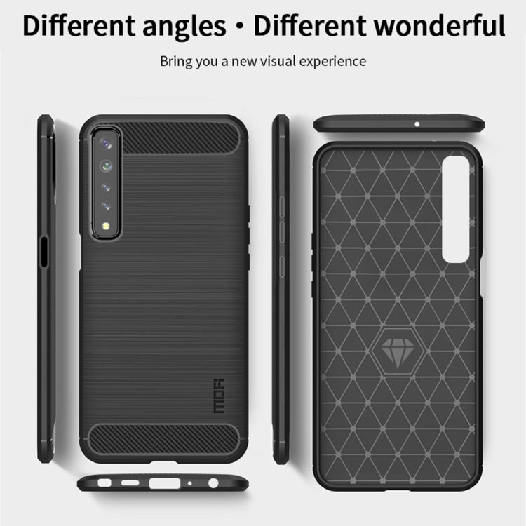 For LG Stylo 7 4G MOFI Gentleness Series Brushed Texture Carbon Fiber Soft TPU Case(Blue) - LG Cases by MOFI | Online Shopping UK | buy2fix