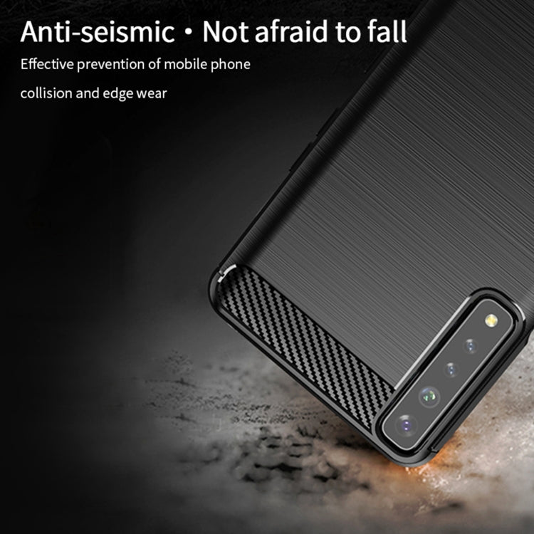 For LG Stylo 7 4G MOFI Gentleness Series Brushed Texture Carbon Fiber Soft TPU Case(Grey) - LG Cases by MOFI | Online Shopping UK | buy2fix