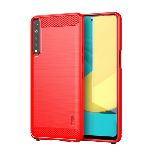 For LG Stylo 7 4G MOFI Gentleness Series Brushed Texture Carbon Fiber Soft TPU Case(Red) - LG Cases by MOFI | Online Shopping UK | buy2fix