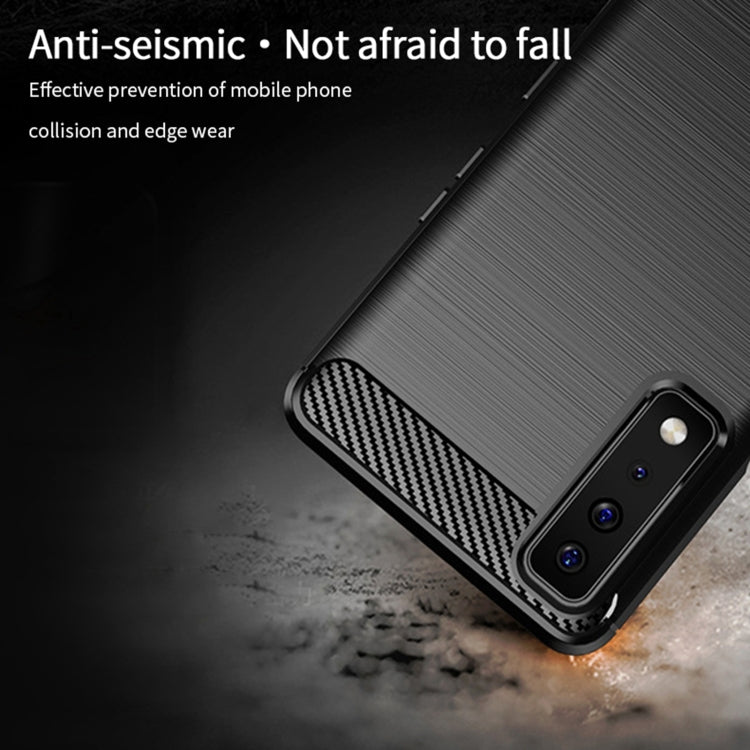 For LG Stylo 7 5G MOFI Gentleness Series Brushed Texture Carbon Fiber Soft TPU Case(Black) - LG Cases by MOFI | Online Shopping UK | buy2fix