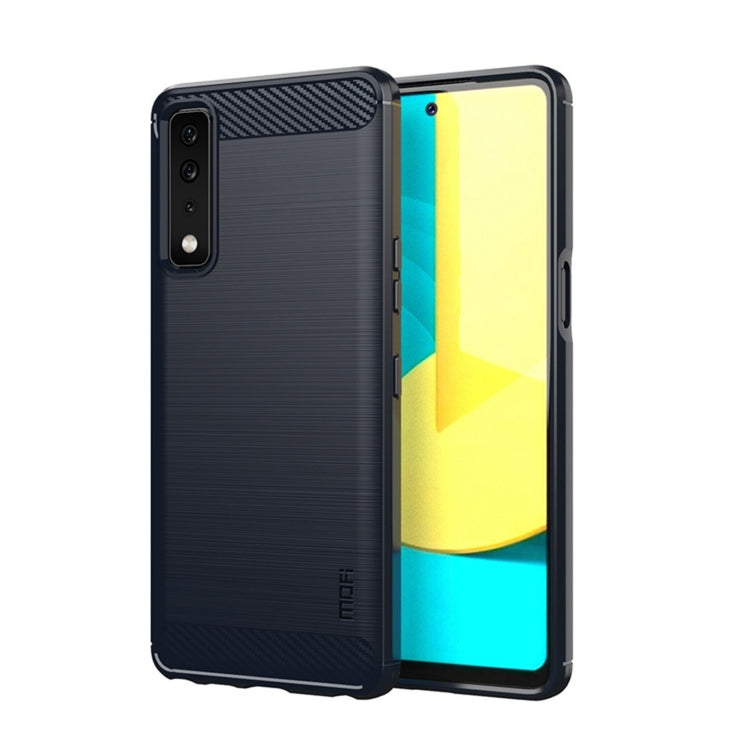 For LG Stylo 7 5G MOFI Gentleness Series Brushed Texture Carbon Fiber Soft TPU Case(Blue) - LG Cases by MOFI | Online Shopping UK | buy2fix