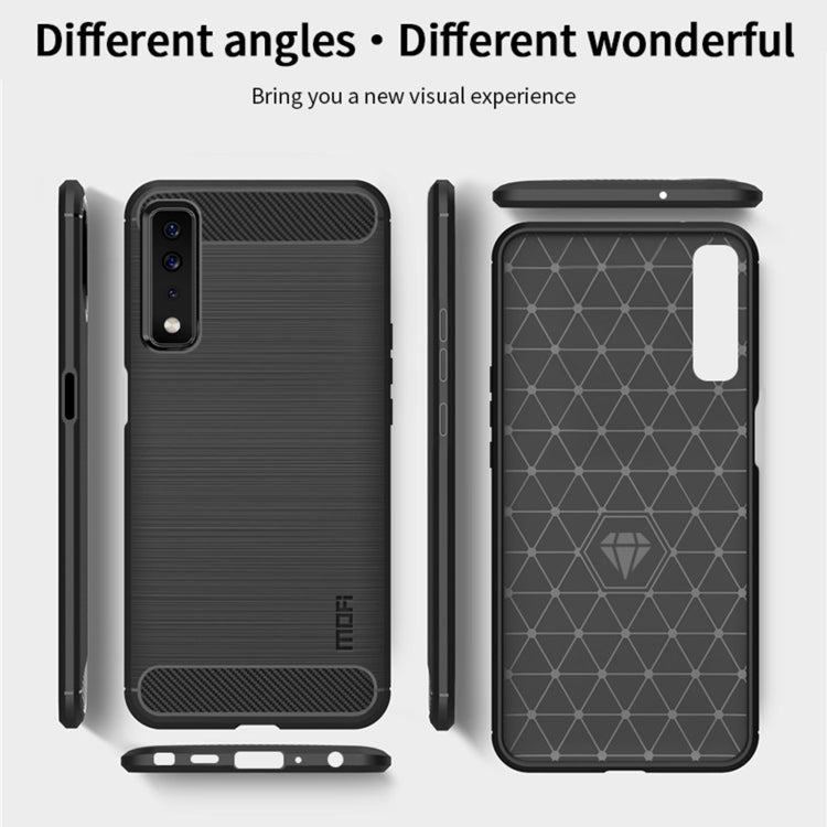 For LG Stylo 7 5G MOFI Gentleness Series Brushed Texture Carbon Fiber Soft TPU Case(Blue) - LG Cases by MOFI | Online Shopping UK | buy2fix