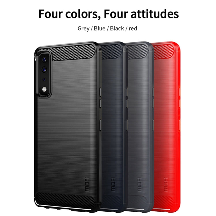 For LG Stylo 7 5G MOFI Gentleness Series Brushed Texture Carbon Fiber Soft TPU Case(Blue) - LG Cases by MOFI | Online Shopping UK | buy2fix