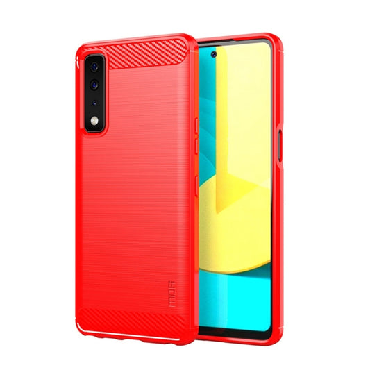 For LG Stylo 7 5G MOFI Gentleness Series Brushed Texture Carbon Fiber Soft TPU Case(Red) - LG Cases by MOFI | Online Shopping UK | buy2fix