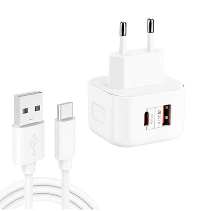 YSY-6087PD 20W PD3.0 + QC3.0 Dual Fast Charge Travel Charger with USB to Type-C Data Cable, Plug Size:EU Plug - USB Charger by buy2fix | Online Shopping UK | buy2fix