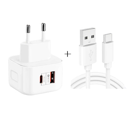 YSY-6087PD 20W PD3.0 + QC3.0 Dual Fast Charge Travel Charger with USB to Type-C Data Cable, Plug Size:UK Plug - USB Charger by buy2fix | Online Shopping UK | buy2fix
