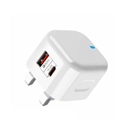 YSY-6087PD 20W PD3.0 + QC3.0 Dual Fast Charge Travel Charger with Type-C to Type-C Data Cable UK Plug - USB Charger by buy2fix | Online Shopping UK | buy2fix