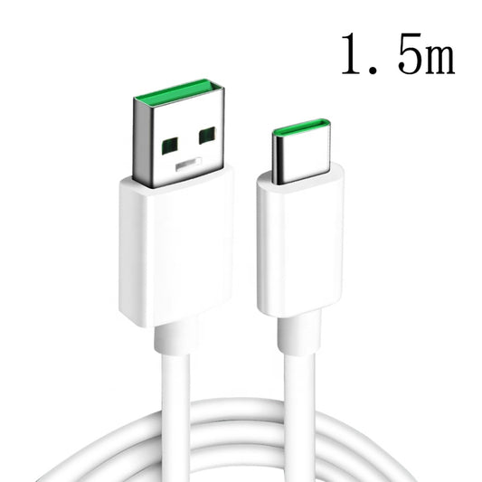 XJ-63 5A USB to Type-C Super Flash Charging Data Cable for OPPO, Cable Length:1.5m by buy2fix
