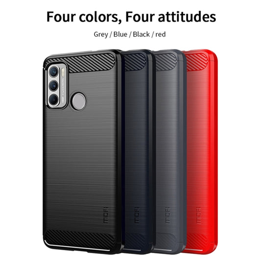 For Motorola G60 / G40 Fusion MOFI Gentleness Series Brushed Texture Carbon Fiber Soft TPU Case(Red) by MOFI