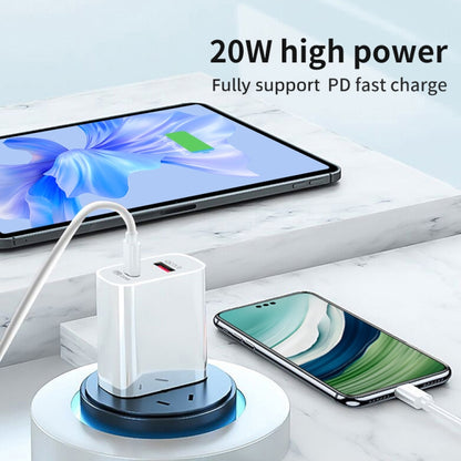 20W PD Type-C + QC 3.0 USB Interface Fast Charging Travel Charger with USB to Type-C Fast Charge Data Cable EU Plug - USB Charger by buy2fix | Online Shopping UK | buy2fix