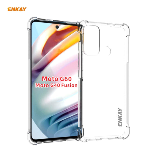 For Motorola Moto G60 / G40 Fusion ENKAY Hat-Prince Clear TPU Shockproof Case Soft Anti-slip Cover - Motorola Cases by ENKAY | Online Shopping UK | buy2fix