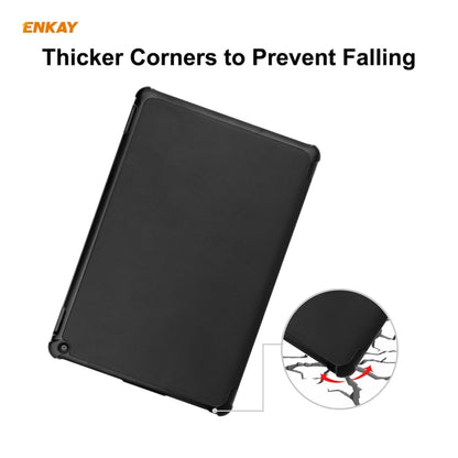 ENKAY PU Leather + Plastic Smart Case with Three-folding Holder for Amazon Fire HD 10 / 10 Plus (2021)(Black) - Amazon by ENKAY | Online Shopping UK | buy2fix