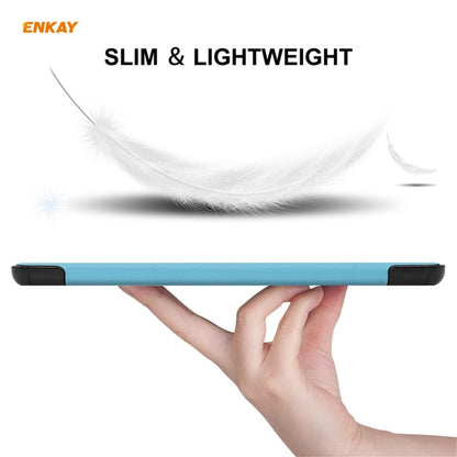 ENKAY PU Leather + Plastic Smart Case with Three-folding Holder for Amazon Fire HD 10 / 10 Plus (2021)(Light Blue) - Amazon by ENKAY | Online Shopping UK | buy2fix