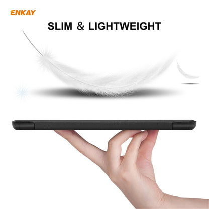 ENKAY PU Leather + Plastic Case with Three-folding Holder for Samsung Galaxy Tab A7 Lite T220 / T225(Black) - Tab A7 Lite T220 / T225 by ENKAY | Online Shopping UK | buy2fix
