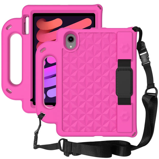 For iPad mini 6 Diamond Series EVA Anti-Fall Shockproof Sleeve Protective Shell Tablet Case with Holder & Strap(Rose Red) - iPad mini 6 Cases by buy2fix | Online Shopping UK | buy2fix