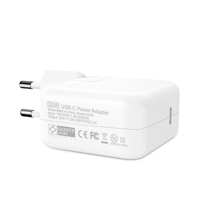 30W USB-C / Type-C Laptop Portable Power Adapter with 1.8m USB-C / Type-C to USB-C / Type-C Charging Cable, EU Plug - USB Charger by buy2fix | Online Shopping UK | buy2fix