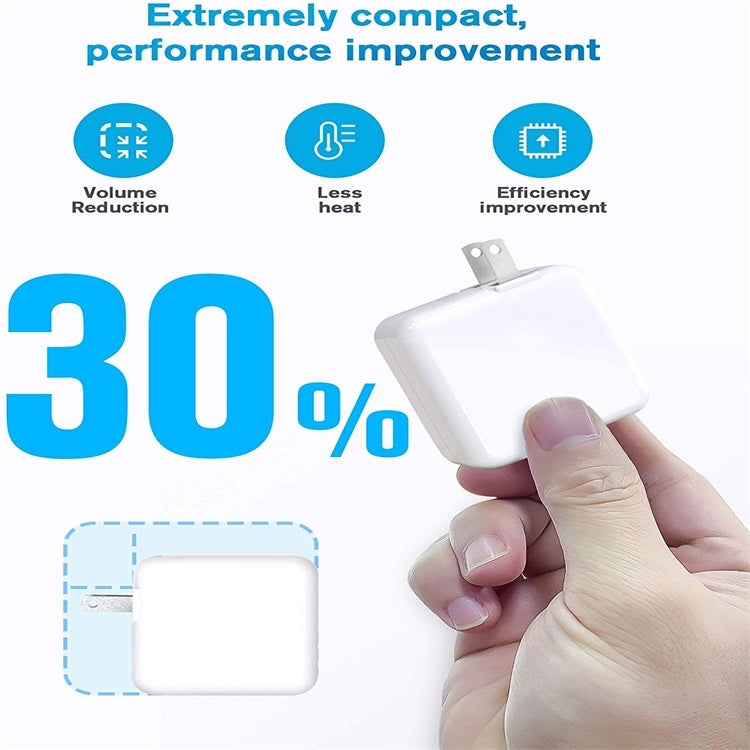 30W USB-C / Type-C Laptop Portable Power Adapter with 1.8m USB-C / Type-C to USB-C / Type-C Charging Cable, EU Plug - USB Charger by buy2fix | Online Shopping UK | buy2fix