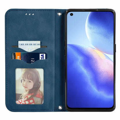 For OPPO Reno 5 5G /Find X3 Lite Retro Skin Feel Business Magnetic Horizontal Flip Leather Case With Holder & Card Slots & Wallet & Photo Frame(Blue) by buy2fix