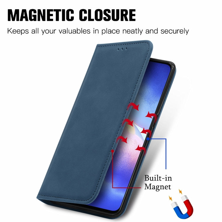 For OPPO Reno 5 5G /Find X3 Lite Retro Skin Feel Business Magnetic Horizontal Flip Leather Case With Holder & Card Slots & Wallet & Photo Frame(Blue) by buy2fix