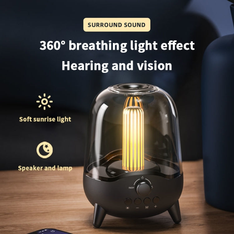 LP-20 LED Night Light Wireless Bluetooth 5.0 Music Speaker Support TF Card / AUX(Black) - Desktop Speaker by buy2fix | Online Shopping UK | buy2fix