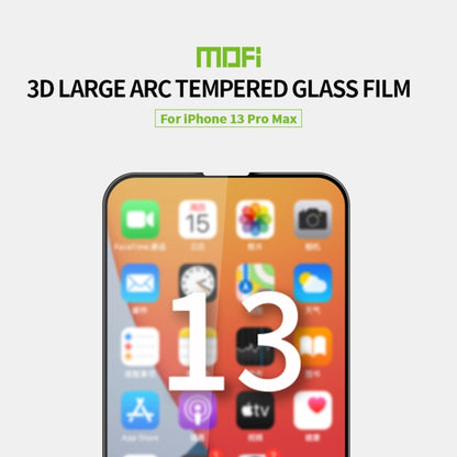 For iPhone 13 Pro Max MOFI 9H 3D Explosion-proof Curved Screen Tempered Glass Film (Black) - iPhone 13 Pro Max Tempered Glass by MOFI | Online Shopping UK | buy2fix