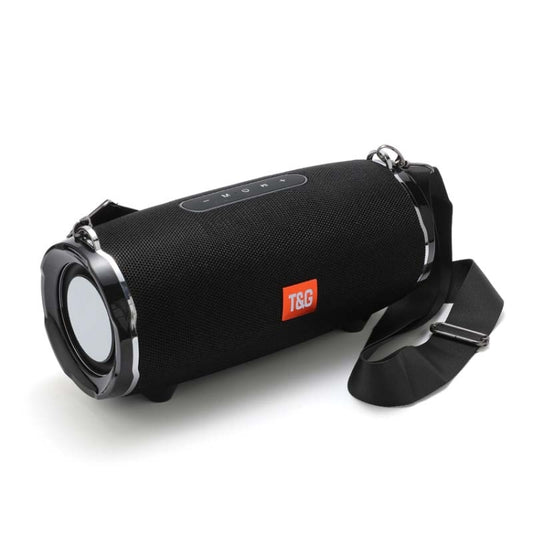 T&G TG187 Portable Waterproof Wireless Bass Surround Bluetooth Speaker with Shoulder Strap, Support FM / TF  Card(Black) - Desktop Speaker by T&G | Online Shopping UK | buy2fix