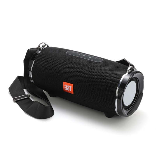 T&G TG187 Portable Waterproof Wireless Bass Surround Bluetooth Speaker with Shoulder Strap, Support FM / TF  Card(Black) - Desktop Speaker by T&G | Online Shopping UK | buy2fix