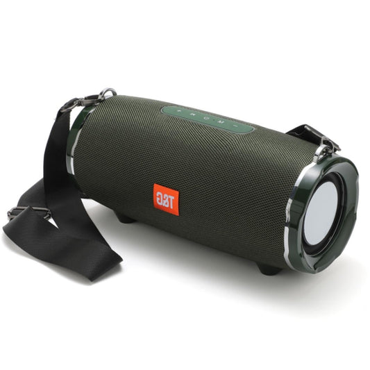 T&G TG187 Portable Waterproof Wireless Bass Surround Bluetooth Speaker with Shoulder Strap, Support FM / TF  Card(Green) - Desktop Speaker by T&G | Online Shopping UK | buy2fix