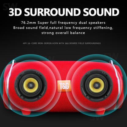 T&G TG187 Portable Waterproof Wireless Bass Surround Bluetooth Speaker with Shoulder Strap, Support FM / TF  Card(Black) - Desktop Speaker by T&G | Online Shopping UK | buy2fix