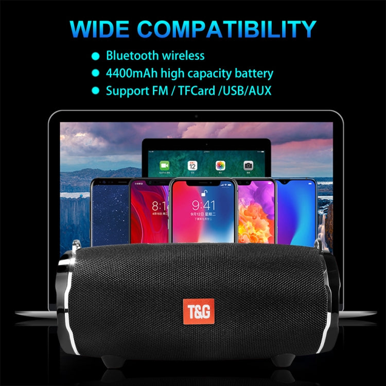 T&G TG187 Portable Waterproof Wireless Bass Surround Bluetooth Speaker with Shoulder Strap, Support FM / TF  Card(Black) - Desktop Speaker by T&G | Online Shopping UK | buy2fix