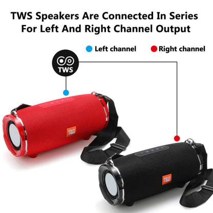 T&G TG187 Portable Waterproof Wireless Bass Surround Bluetooth Speaker with Shoulder Strap, Support FM / TF  Card(Red) - Desktop Speaker by T&G | Online Shopping UK | buy2fix